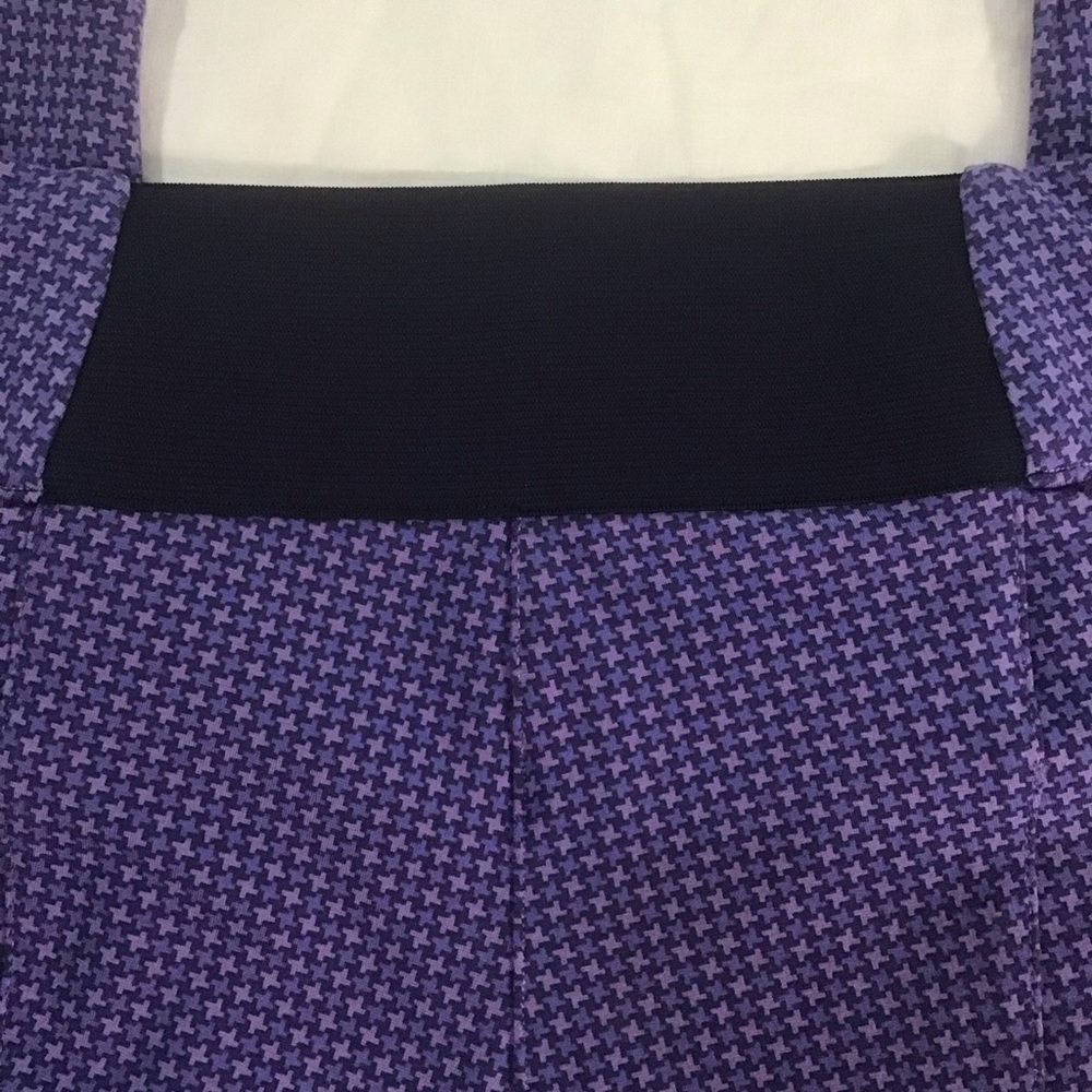 Betabrand Power Down Skinny Pants Purple Blue Houndstooth, Size XL Tall - Picture 4 of 12